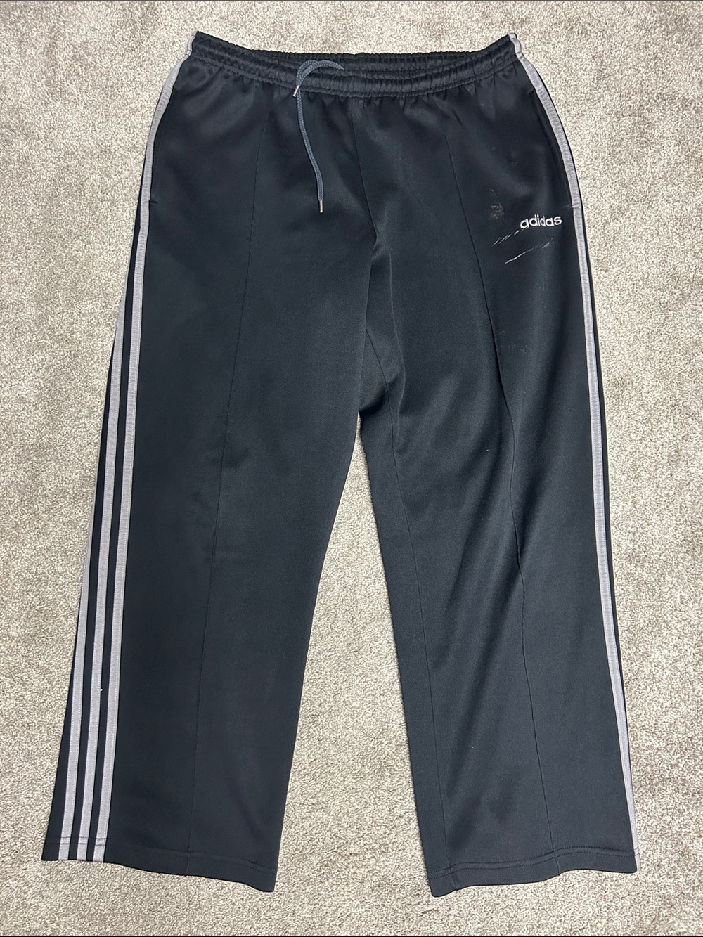 adidas Black Sweatpants with Gray Side Stripes
